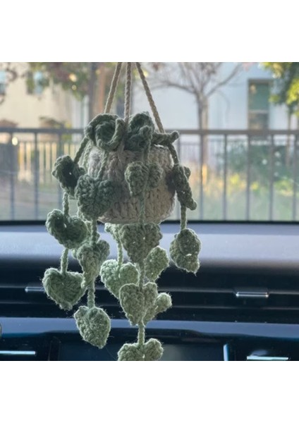 Araba Bitki Süsleme Araba Dekoratif Dikiz Aynası Kolye Sevimli Araba Ayna Süsleme Örme Dikiz Aynası Süsleme A (Yurt Dışından) indirimleri