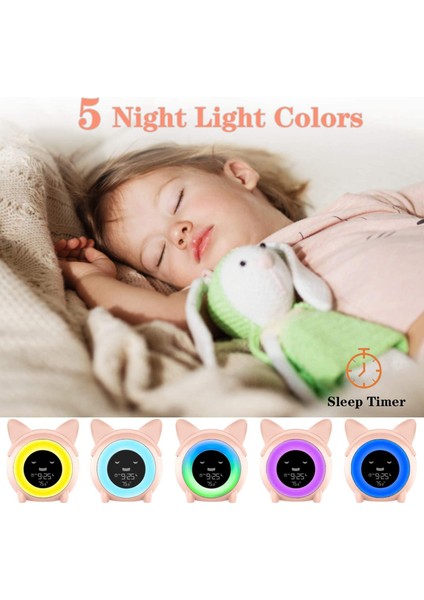 Çocuklar Için Çalar Saat Yatak Odası Çocuk Uyku Eğitimi Saat Bebekler Için Uyandırma Saati Gece Işıkları Hediyeler Için Pembe (Yurt Dışından) fiyatları