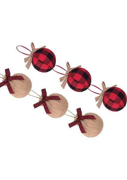 Noel Ağacı Süsleri, 36 Adet 2-1/2 Inç Kırmızı Siyah Buffalo Onay Ekose Dikiş Çuval Bezi Noel Süslemeleri (Yurt Dışından) indirimleri