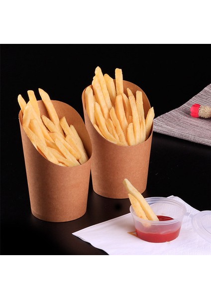 1000 Adet Tek Kullanımlık Take-Out Parti Tatlı Pişirme Kek Yumurta Puf Patates Kızartması Cips Aperatifler Kraft Kağıt Bardaklar Tutucu, 300 ml (Yurt Dışından)