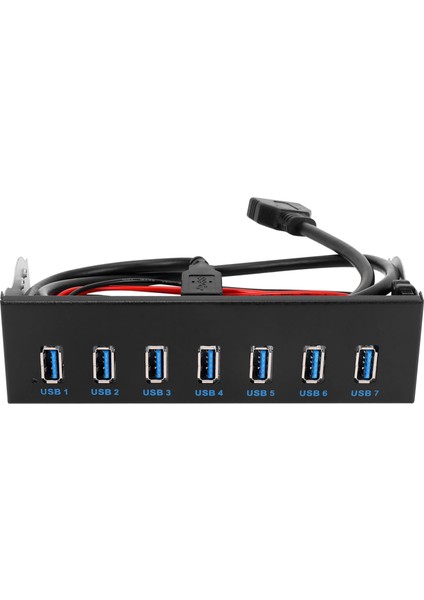 7 Port USB 3.0 Hub 5 Gbs 5.25 Inç Cd-Rom Sürücü Yuvası CD Rom Ön Panel Bilgisayar Kasası Için + USB 3.0 19-Pin Başlık - Tip A Erkek Kablo Çift Çipli Pcı-E 1x Pcı-E 16X (Yurt Dışından)