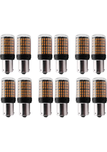 12 Adet Süper Parlak Flaş Yok 1156 Canbus Araba LED Işık BAU15S PY21W 144SMD 3014 Cips Araba LED Dönüş Sinyali Kuyruk Işık (Yurt Dışından)