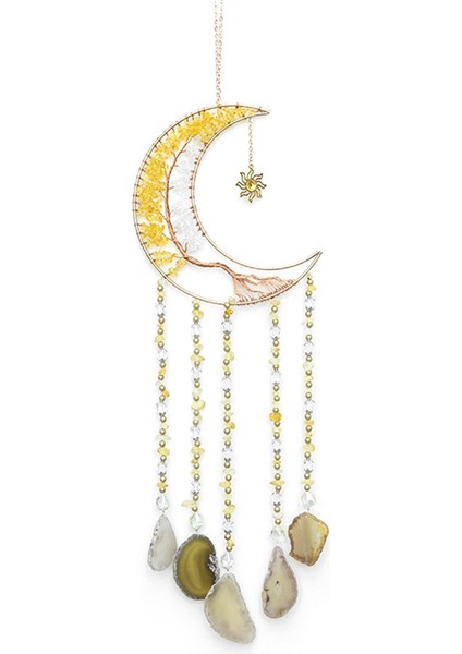 Akik Duvar Asılı Renkli Mücevher Dream Catchers Ev Dekor Odası Pencere Bahçe Rüzgar Çanları Dream Catcher Taş Duvar Dekor (Yurt Dışından)