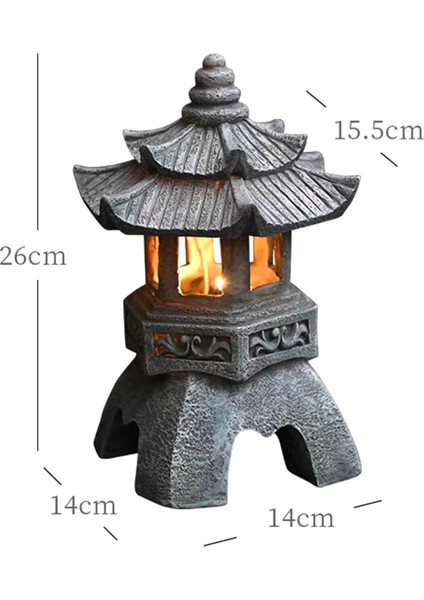 Bahçe Aksesuarı Süs Güneş Enerjili Reçine Pagoda Fener Saray Fenerler Kulesi Heykeli Güneş Lambası Bahçe Dekor C (Yurt Dışından) modelleri