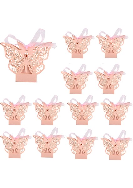 100 Adet Kelebek Düğün Iyilik Kutusu Doğum Günü Partisi Hediyeleri Şeker Kutuları (Pembe) (Yurt Dışından) fiyatları