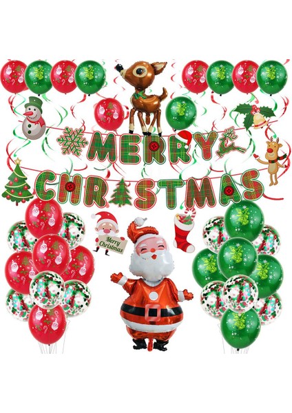 1 Takım Noel Spiral Tavan Asılı Noel Baba Elk Çan Girdap Banner Noel Partisi Ev Oturma Odası Dekorasyon (Yurt Dışından)