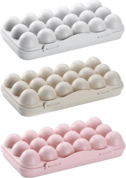 3 Adet 18-Izgara Yumurta Tepsisi Tutucu Yumurta Saklama Kutusu Buzdolabı Sebzelik Saklama Kutusu Kamp Piknik Barbekü Darbeye Dayanıklı Yumurta Tutucu Kutusu (Yurt Dışından)