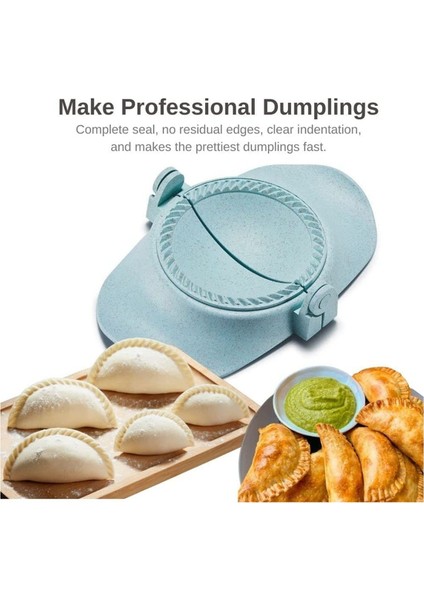Dumpling Maker, Empanadas Pres Kalıp Makinesi Seti, Hamur Kesici, Dumpling Kalıp Seti ve Pierogi Için Kesici, (Mavi) (Yurt Dışından)