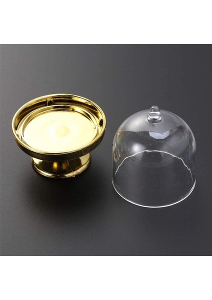 Golden Mini Kek Standı-Mini Kek Tavası, Standlı ve Kubbe Kapaklı, 96 Tek Fincan Kek Standı Mini Tatlı Tavası (Yurt Dışından)