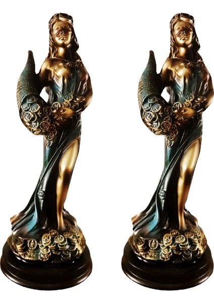 2x Gözleri Bağlı Fortuna Heykeli Antik Yunan Roma Şans Tanrıçası Vintage Mavi Şans Heykel Şans Süslemeleri (Yurt Dışından) fiyatları