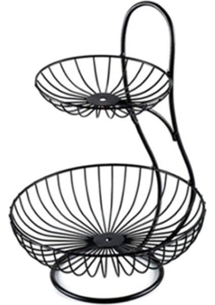 Metal Tel Meyve Kasesi Sepeti Depolama Tutucu Standı Mutfak Sebze Raf Depolama Standı Üretmek Servis Tepsisi Organizatör A (Yurt Dışından)