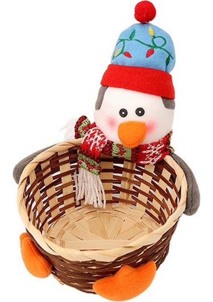 Merry Christmas Şeker Saklama Sepeti Dekorasyon Noel Süslemeleri-Noel Baba Kardan Adam-Saklama Sepeti Masaüstü Şeker Kutusu B (Yurt Dışından)