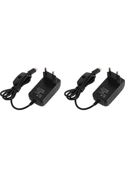 4b Güç Kaynağı Için 2x 5V 3A Tip-C Güç Adaptörü, Açık/kapalı Anahtarlı Usb-C Şarj Cihazı Ab Tak (Yurt Dışından)