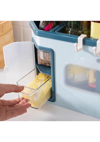 Moda Çok Fonksiyonlu Baharat Rafı Mutfak Rafı Araçları Kutusu Baharat Kavanoz Depolama Rafı Yemek Çubukları Kesici Saklama Kutusu Büyük Kapasiteli Siyah & Beyaz (Yurt Dışından) fırsatları