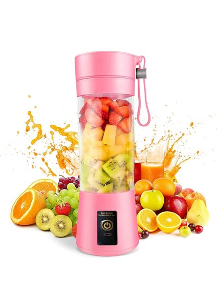 Shake ve Smoothie'ler Için Taşınabilir Blender Mini Blender Şarj Edilebilir USB 380ML 6 Bıçaklı Seyahat Meyve Sıkacağı Bardağı (Yurt Dışından)
