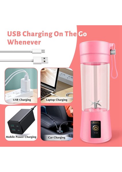 Shake ve Smoothie'ler Için Taşınabilir Blender Mini Blender Şarj Edilebilir USB 380ML 6 Bıçaklı Seyahat Meyve Sıkacağı Bardağı (Yurt Dışından) fiyatları