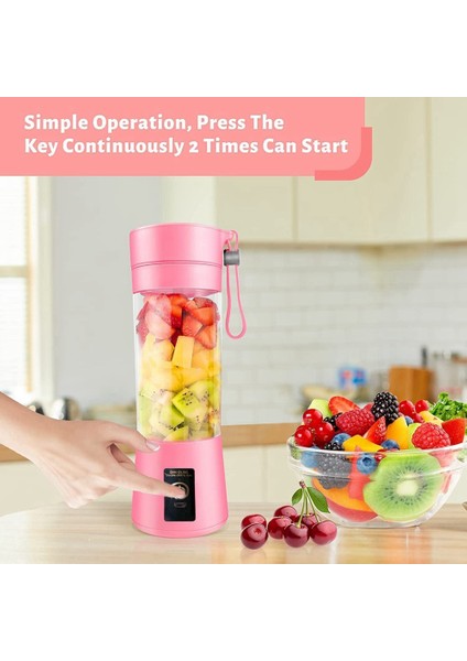 Shake ve Smoothie'ler Için Taşınabilir Blender Mini Blender Şarj Edilebilir USB 380ML 6 Bıçaklı Seyahat Meyve Sıkacağı Bardağı (Yurt Dışından) fırsatları