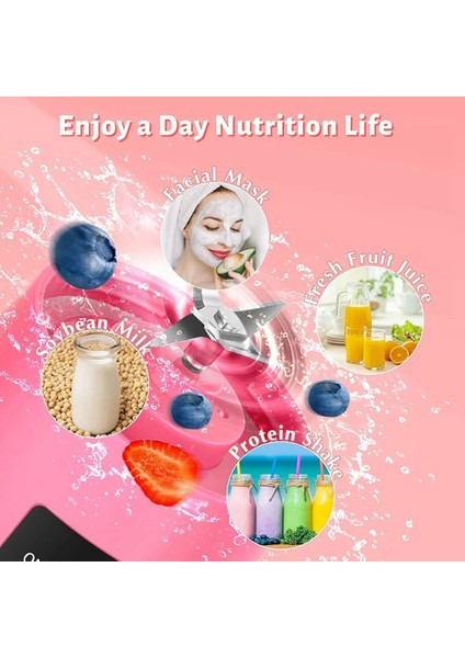 Shake ve Smoothie'ler Için Taşınabilir Blender Mini Blender Şarj Edilebilir USB 380ML 6 Bıçaklı Seyahat Meyve Sıkacağı Bardağı (Yurt Dışından) indirimleri