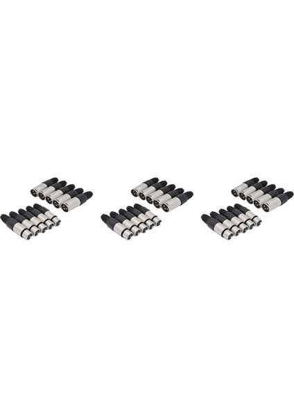 30 Adet 3 Pin Xlr Lehim Tipi Konnektör 15 Erkek + 15 Dişi Fiş Kablosu Konektörü Mikrofon Ses Soketi (Yurt Dışından)