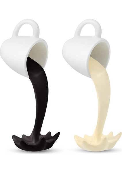 2 Parça Yüzen Kahve Fincanları Kahve Barı Aksesuarları Komik Dökme Dökülme Sıçrama Kahve Kupaları Heykel Sanat B (Yurt Dışından) indirimleri