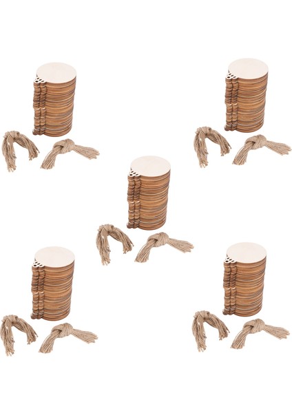 250 Adet Dıy Zanaat Ahşap Yuvarlak Biblo ile 250 Adet Sicim Boya, Bitmemiş Noel Askı Süsleri (Yurt Dışından) fiyatları