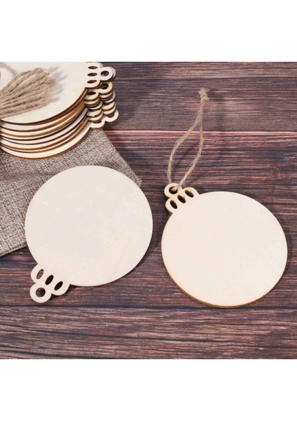 250 Adet Dıy Zanaat Ahşap Yuvarlak Biblo ile 250 Adet Sicim Boya, Bitmemiş Noel Askı Süsleri (Yurt Dışından) fırsatları