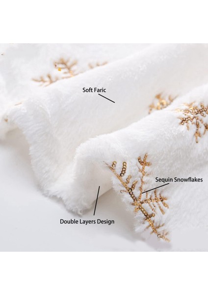 90CM Yılbaşı Ağaçları Etek Taklit Kürk Halı Kar Tanesi Beyaz Peluş Mat Ev Için Noel Ağacı Yeni Yıl Dekor Önlük Süs (Yurt Dışından) fırsatları