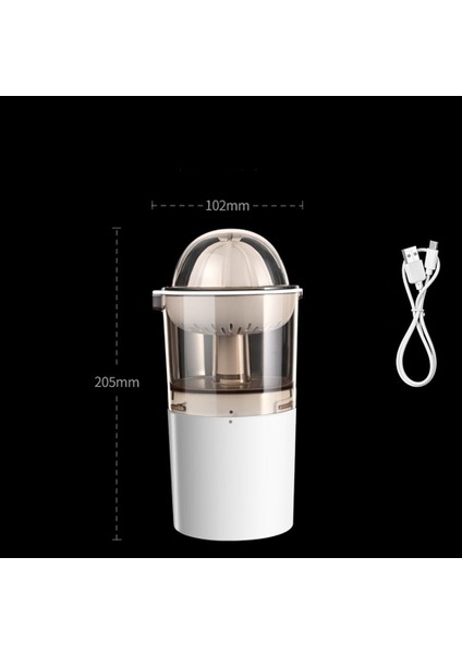 Elektrikli Meyve Sıkacağı USB Taşınabilir Narenciye Portakal Sıkacağı Otomatik Rotasyon Basın Kaymaz Raybası Limon Beyaz (Yurt Dışından)