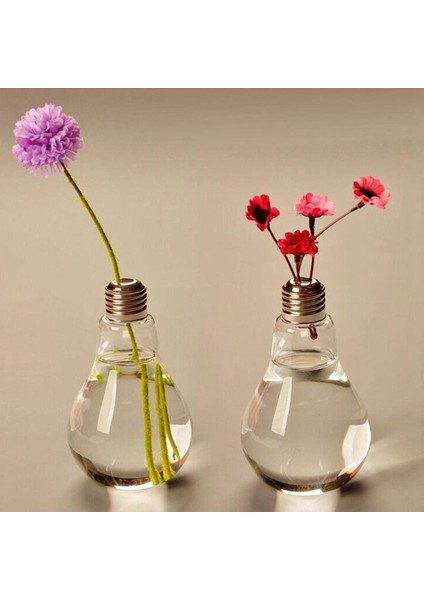 Bitkiler Çiçekler Ev Bahçe Düğün Dekorasyon Için 2x Şeffaf Cam Ampul Şekli Masa Vazo (Yurt Dışından) modelleri