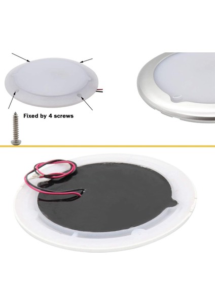 IP67 LED Panel Tavan Işık Yüzey Montajlı 9-30V Dc Rv Karavan Karavan Denizcilik Için (Sıcak Beyaz) (5,9 Inç) (Yurt Dışından)