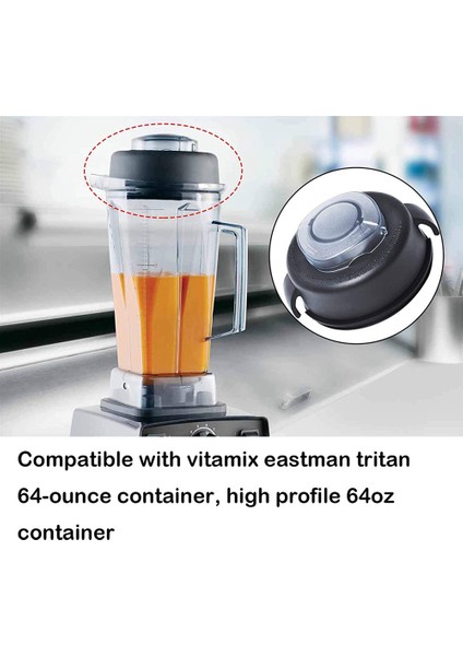 Vitamix 64-Ons (Yüksek Profil) Konteyner Blender Için 2 Parçalı Kapak ve Fiş Uyumlu Vitamix 5200 5000 Için Yedek Parçalar (Yurt Dışından)