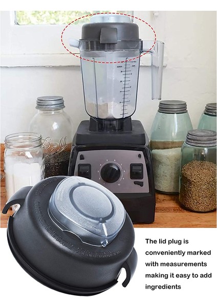 Vitamix 64-Ons (Yüksek Profil) Konteyner Blender Için 2 Parçalı Kapak ve Fiş Uyumlu Vitamix 5200 5000 Için Yedek Parçalar (Yurt Dışından)
