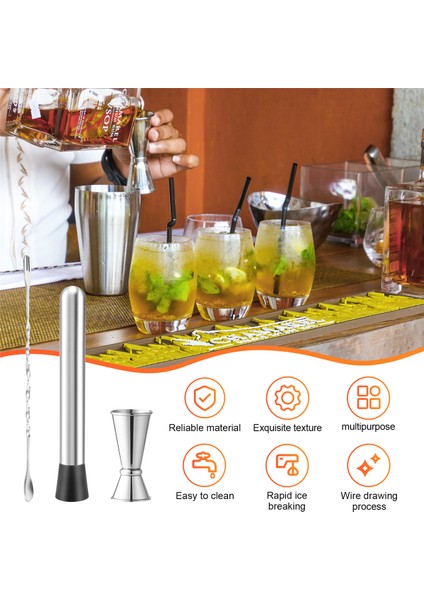 Kokteyller Için Paslanmaz Çelik Karıştırıcı, Karıştırma Kaşığı ve Ölçme Jigger'ı, Profesyonel Bar Aletleri, 8 Inç Bar Karıştırıcı (Yurt Dışından) fırsatları