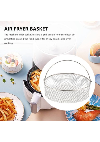 Ninja Foodi 6.5 Için Örgü Vapur Sepeti Için Hava Fritöz Sepeti, 8qt, Hava Fritöz Sepeti, Saplı Hava Fritöz Gevrek Sepeti (Yurt Dışından)