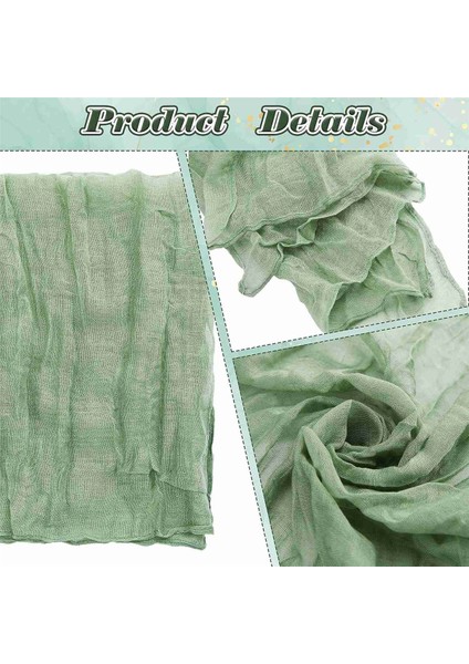 Gazlı Bez Tülbent Peçete Buruşuk Yemek Peçetesi Masa Peçetesi Dekoratif Kumaş Peçete (Yeşil, 12'li Paket) (Yurt Dışından) indirimleri