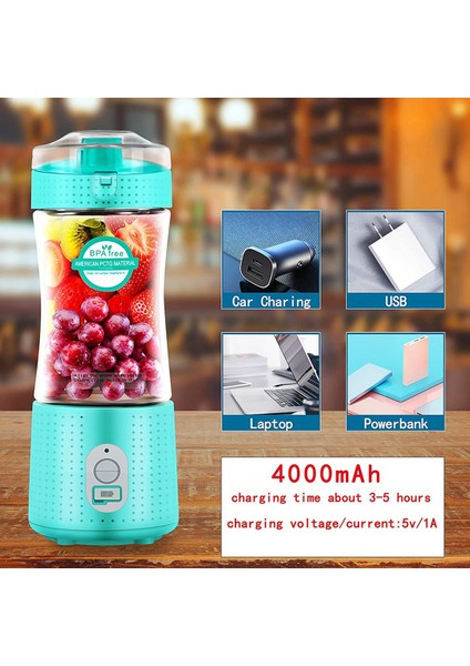 Taşınabilir Blender Meyve Sıkacağı Bardağı, Shake ve Smoothie'ler Için Seyahat Blender Şişeleri, Sporda, Spor Salonunda, Açık Havada Elde Kullanım (Yurt Dışından) fırsatları