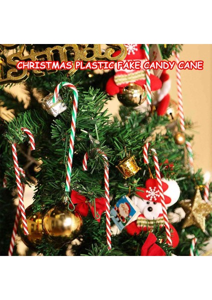 48 Adet Noel Plastik Sahte Baston Şekerler Noel Ağacı Asılı Süslemeleri Için Bükülmüş Oyuncak Koltuk Değneği (Yurt Dışından)