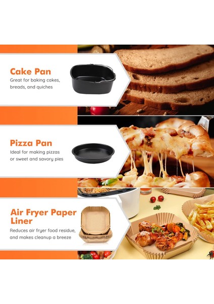 Instant Vortex Plus, Cosorı 6,4l, Tefal Xxl 6,2l, Breville ve Most 5,7l Hava Fritözleri Için Kare Hava Fritöz Aksesuarları (Yurt Dışından)