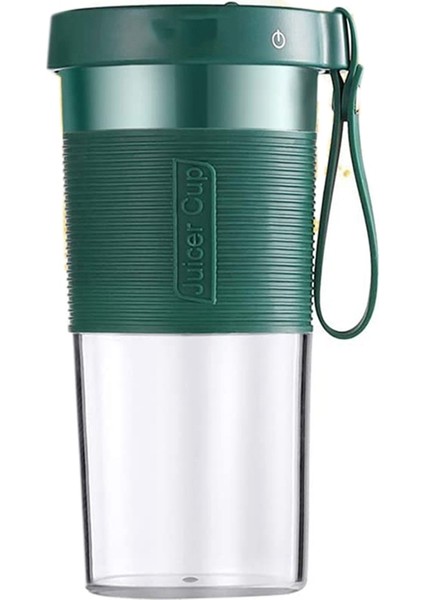 Mini Taşınabilir Blender, Üç Bıçaklı Smoothie Shake Yapıcı, Çok Fonksiyonlu El Tipi Meyve Sıkacağı Bardağı, 320ML, Yeşil (Yurt Dışından)