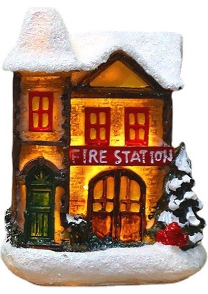 Noel Aydınlık Küçük Ev LED Sıcak Işıklar Avrupa Tarzı Iglo Ev Pencere Dekorasyonu Noel Dekorasyon D (Yurt Dışından)