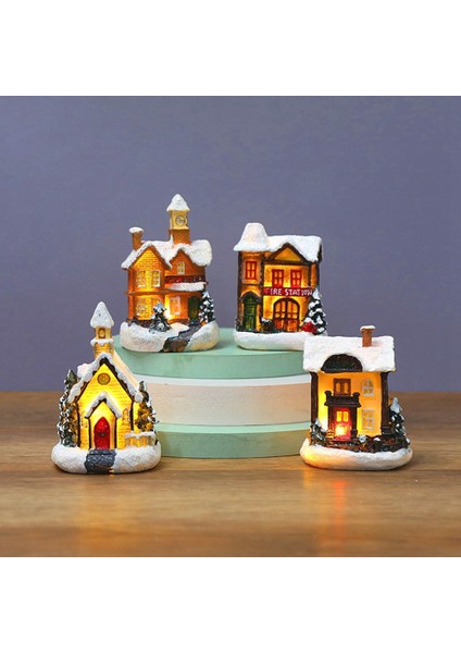 Noel Aydınlık Küçük Ev LED Sıcak Işıklar Avrupa Tarzı Iglo Ev Pencere Dekorasyonu Noel Dekorasyon D (Yurt Dışından) modelleri