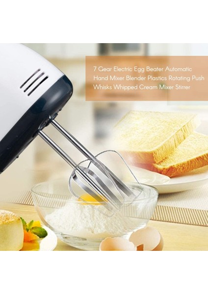 7 Vitesli Elektrikli Yumurta Çırpıcı Otomatik El Mikseri Blender Plastik Döner Itme Çırpma Teli Krem Şanti Karıştırıcı Karıştırıcı (Yurt Dışından)
