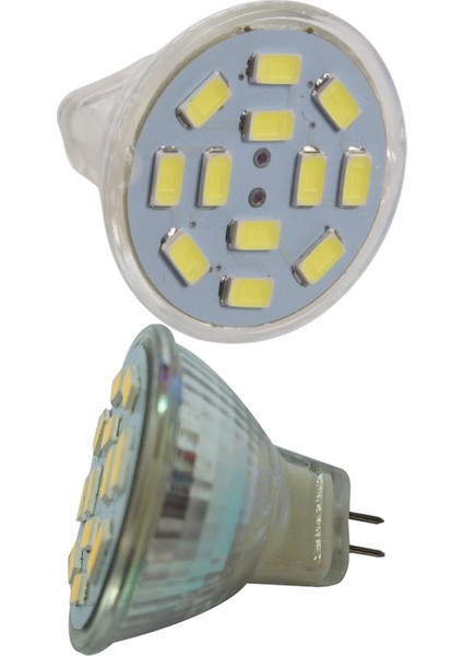 2x 6W GU4(MR11) LED Spot Işığı MR11 12 Smd 5730 570 Dc 12V, Beyaz & Sıcak Beyaz (Yurt Dışından)