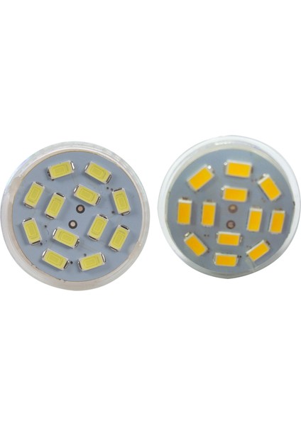 2x 6W GU4(MR11) LED Spot Işığı MR11 12 Smd 5730 570 Dc 12V, Beyaz & Sıcak Beyaz (Yurt Dışından)