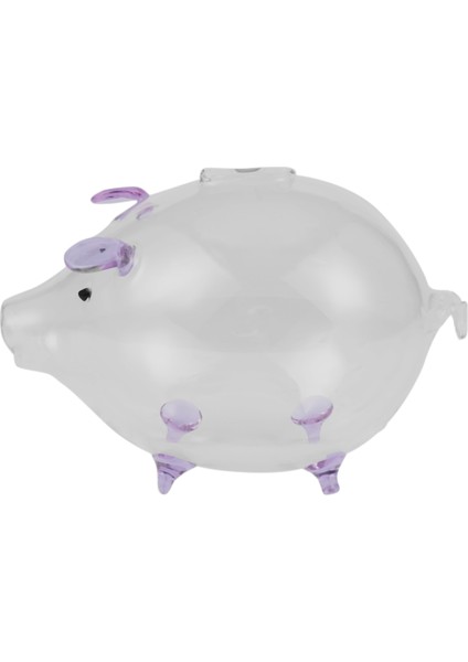 Domuz Kumbara Para Tasarrufu Kutusu Sevimli Şeffaf Cam Hatıra Doğum Günü Çocuk Çocuklar-Mor (Yurt Dışından) fiyatları