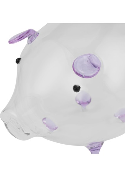 Domuz Kumbara Para Tasarrufu Kutusu Sevimli Şeffaf Cam Hatıra Doğum Günü Çocuk Çocuklar-Mor (Yurt Dışından) indirimleri