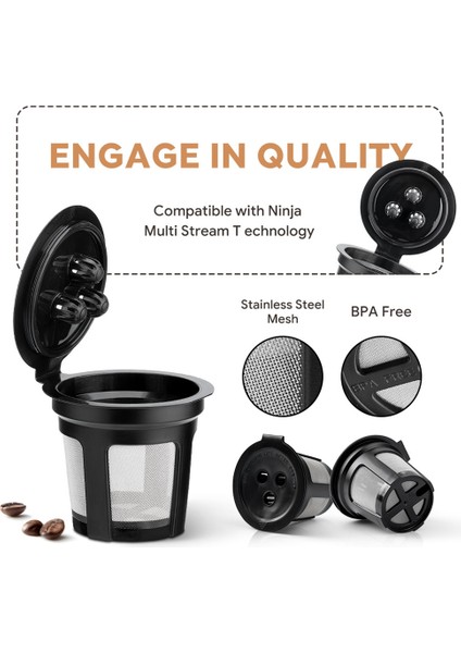 Yeniden Kullanılabilir Kahve Filtresi Ninja CFP201 CFP301 Brew Pro Makinesi Bira Kahve Makinesi K-Bardak Filtre Kutusu (Yurt Dışından)