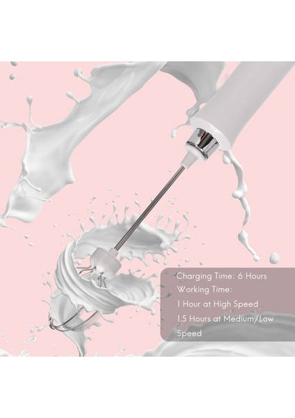 USB Elektrikli Süt Köpürtücü 3 Hız Cappuccino Kahve Köpürtücü 3 Çırpma El Yumurta Çırpıcı Sıcak Çikolata Latte Içecek (Yurt Dışından)