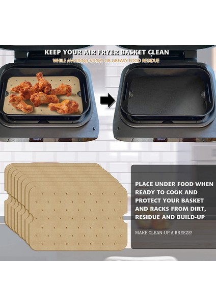 Ninja Foodi Smart Xl Için 150 Parça Hava Fritöz Aksesuarları, Ninja FG551 Için Hava Fritöz Parşömen Kağıt Gömlekleri (BG500A) (Yurt Dışından)