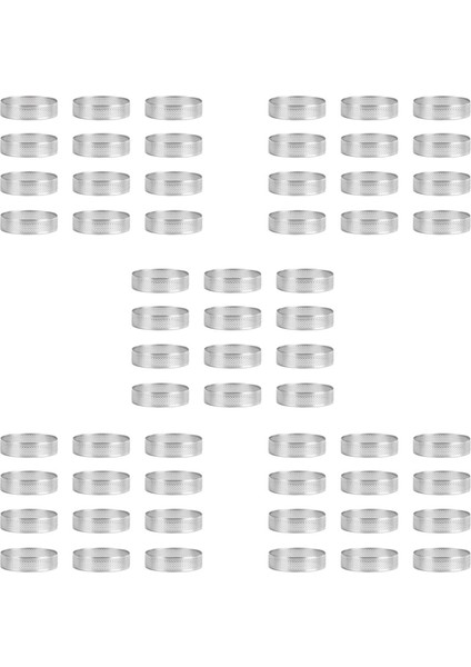 60 Paket Paslanmaz Çelik Tart Halkaları, Delikli Kek Mus Halkası, Kek Halkası Kalıbı, Yuvarlak Kek Pişirme Araçları 6 cm (Yurt Dışından) fiyatları